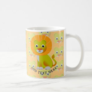 Mug Lion bébé mignon partout sur Vintage Imprimer Moti