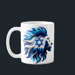 Mug Lion bleu majestueux de Juda avec Étoile de David<br><div class="desc">Découvrez la force et l'esprit du patrimoine avec notre oeuvre "Majestic Blue Lion of Judah with Star of David". Cette pièce étonnante capture l'essence de la fierté et de la tradition, fusionnant l'image puissante du Lion de Juda avec l'Étoile sacrée de David dans une symphonie harmonieuse de teintes bleues. Parfait...</div>