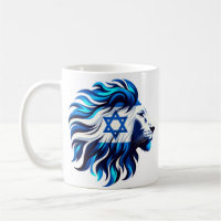 Lion bleu majestueux de Juda avec Étoile de David