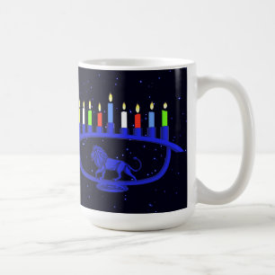 Mug Lion bleu Menorah