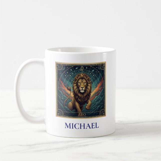 Mug Lion Bleu Zodiaque Céleste (Gauche)