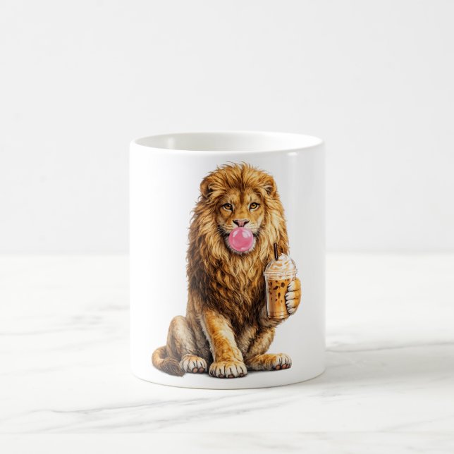 Mug Lion Café Glacé Bubble Gum Animal Tendance (Centre)