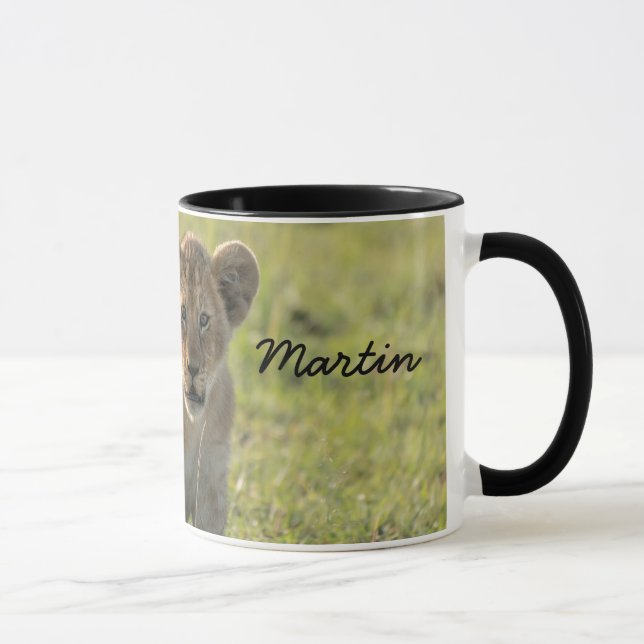 Mug Lion Cub Personnaliser Nom Black Interior Cadeau (Droite)