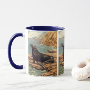 Mug Lion de mer au bord de la mer, mammifères marins v