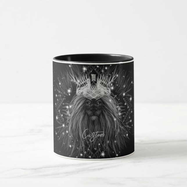 Mug Lion d'étoile avec monogramme de couronne (Centre)