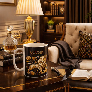 Mug Lion d'or majestueux