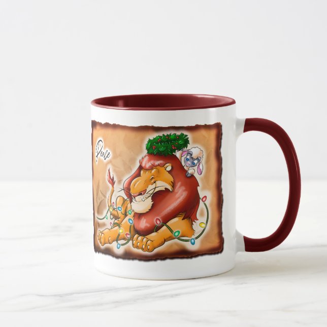 Mug LION ET AGNEAU PAIX par Jeff Willis Art (Droite)