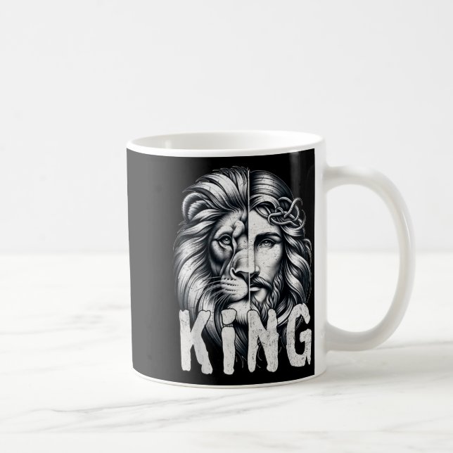 Mug Lion et Jésus Roi Conception de foi chrétienne  (Droite)