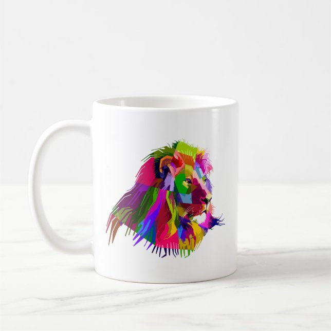 Mug Lion Head Prismatic Pop Art Design-62502 (Gauche)