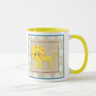 Mug Lion jaune avec Pois blancs