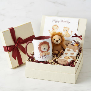 Mug Lion mignon dessiné à la main personnalisé pour le