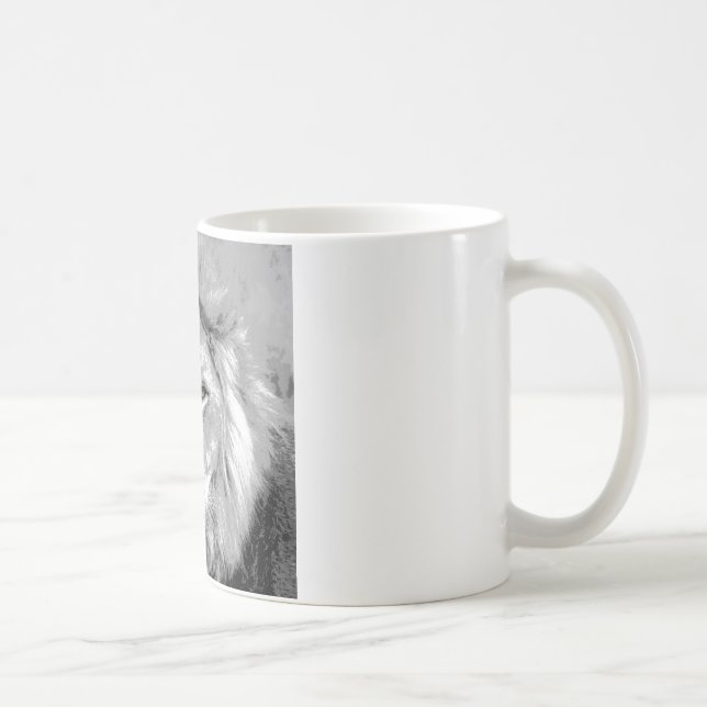 Mug Lion noir blanc (Droite)