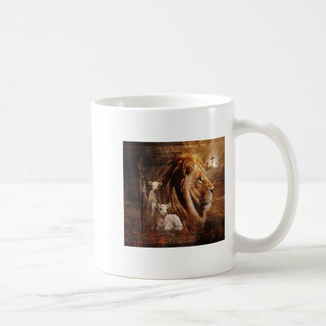 Mug Lion Of Judah Lamb God Cross Jesus Light God  (Droite)