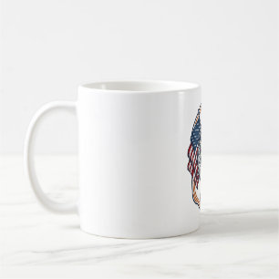 Mug Lion patriotique avec drapeaux américains vintage