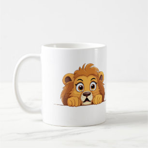 Mug Lion Peeking mignon adorable drôle dessin animal