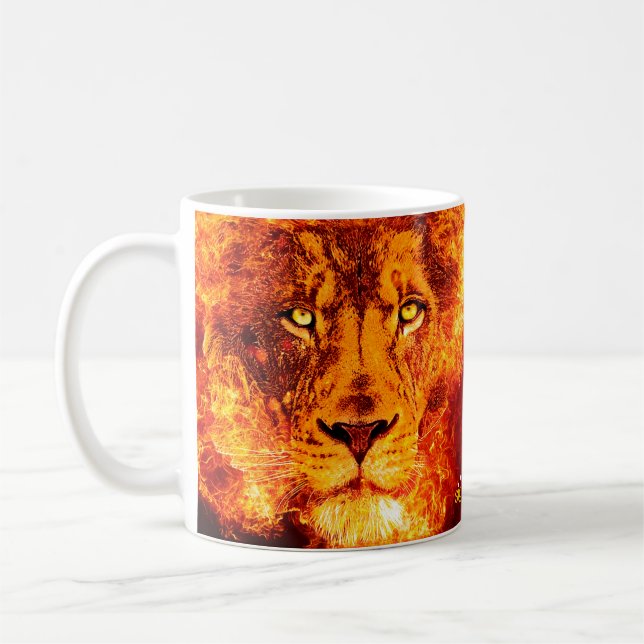 Mug Lion rouge orange flamboyant de Juda (Gauche)