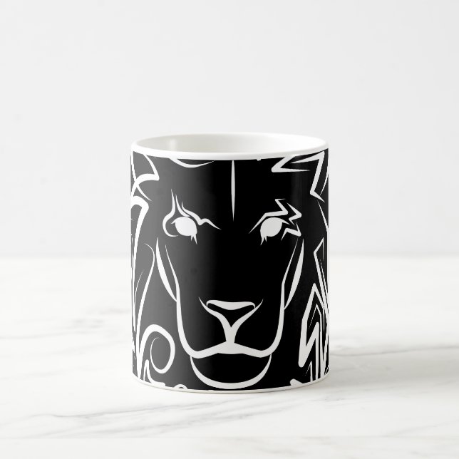 Mug Lion tribal noir et blanc (Centre)
