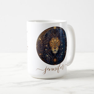 Mug Lion zodiaque or et noir