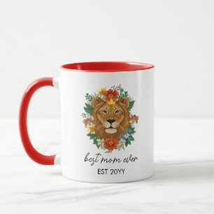 Mug Lionne majestueuse florale