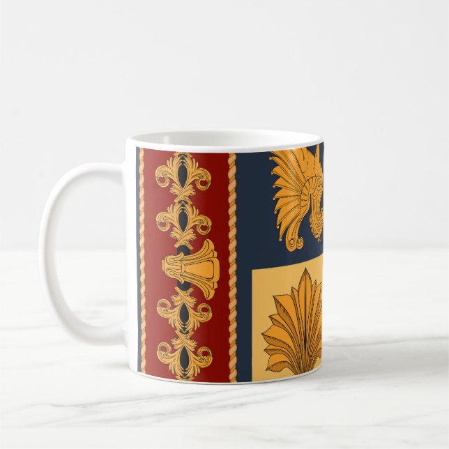 Mug Lions d'or : design foulard Art Nouveau (Gauche)