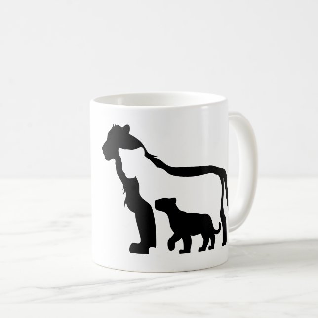 Mug Lions noirs et blancs (Devant droit)