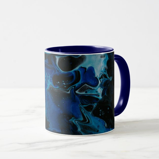 Mug Liquide psychédélique bleu foncé (Devant droit)