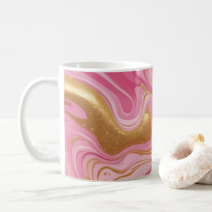 Mug Liquide rose avec stries dorées