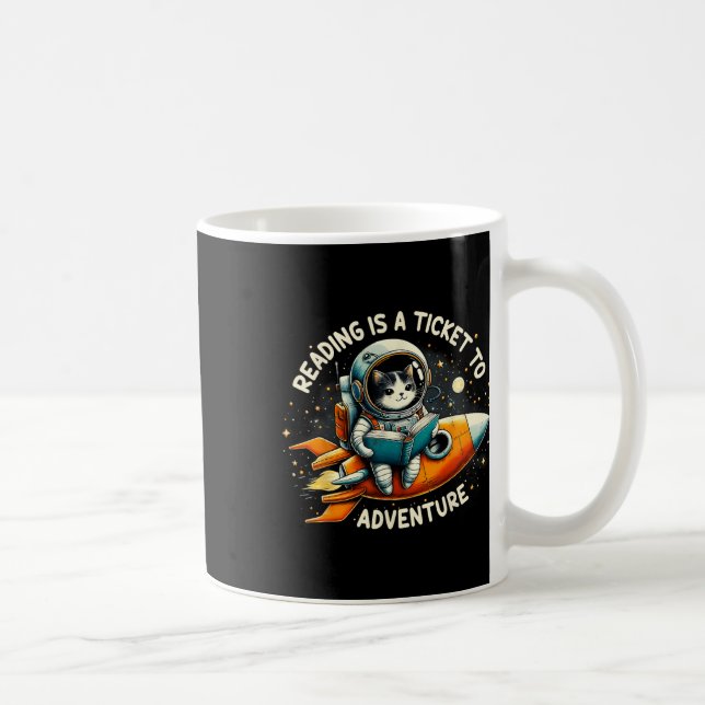 Mug Lire Est Un Billet Pour Aventure Astronaut Chat (Droite)