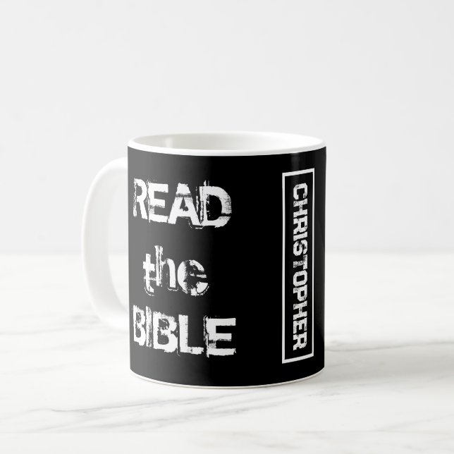 Mug Lire La Bible Noir & Blanc (Devant gauche)