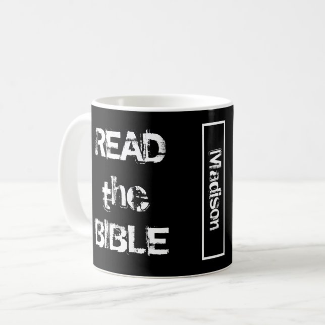Mug Lire la Bible Noir et Blanc (Devant gauche)