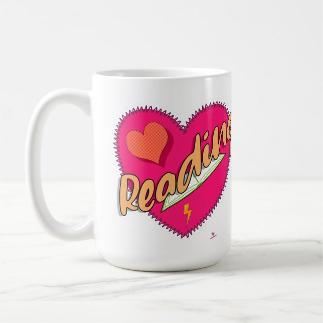 Mug Lire Love Book Heart Motto mignon Design (Gauche)