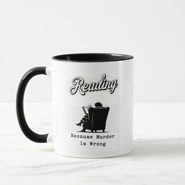 Mug Lire parce que le meurtre est faux | Cadeau pour a (Gauche)
