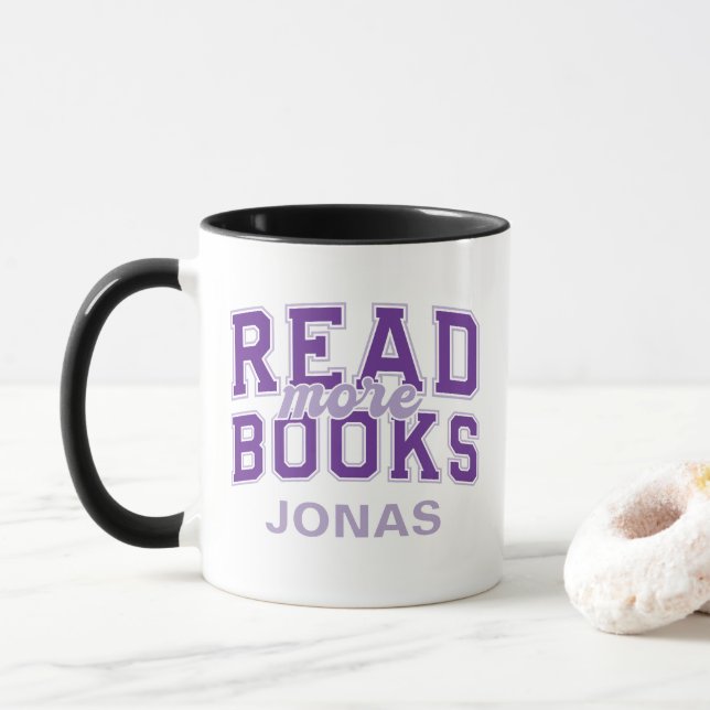 Mug Lire plus de livres Sweatshirt à col zippé Violet  (Avec donut)