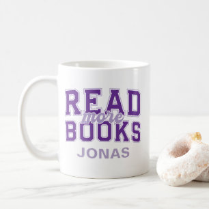 Mug Lire plus de livres Violet Varsity Lecteurs Bookwo