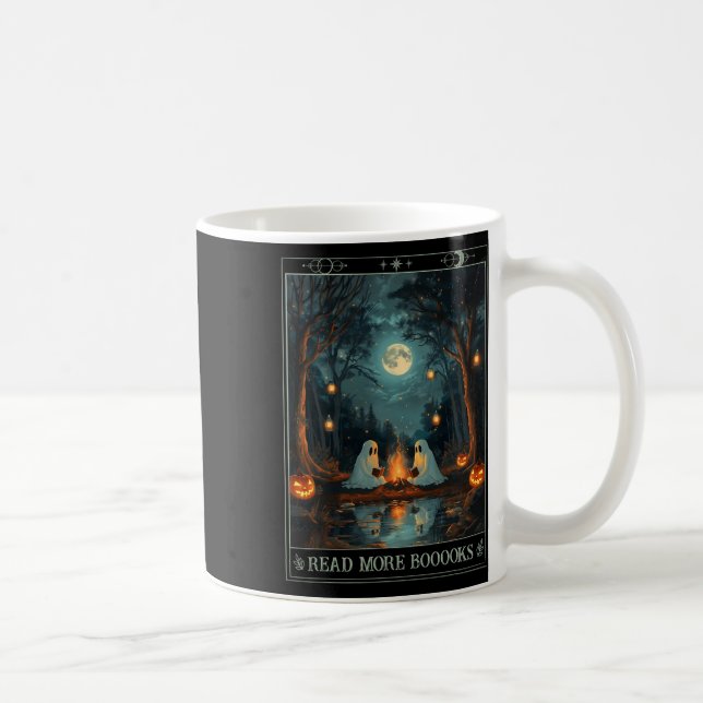 Mug Lire Plus Livres Cute Éffrayant Ghost Lecture Livr (Droite)