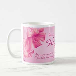 Mug "lis" art "Merveilleuse femme" verse teinte rose m