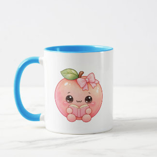 Mug lisant un livre de pêche Kawaii mignon pour le