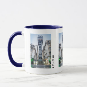 Mug Lisbonne au Portugal avec souvenir d'ascenseur rét