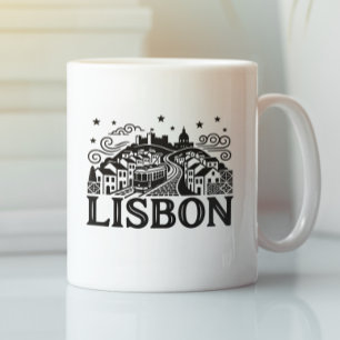 Mug Lisbonne Lisboa Portugal Minimaliste Voyage