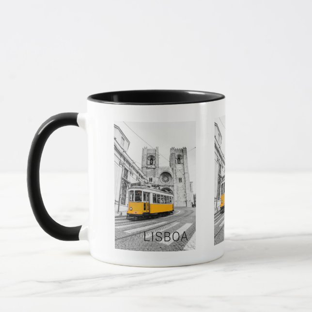 Mug Lisbonne Retro Tramway Portugal Vintage Streetcar (Gauche)