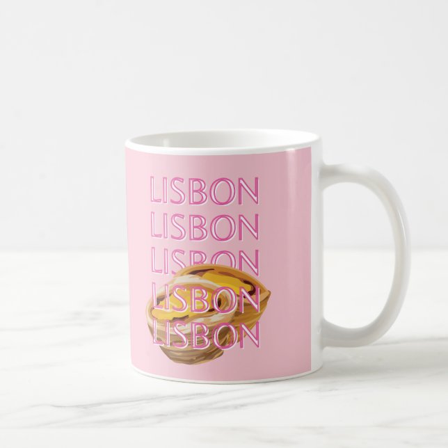 Mug Lisbonne Travel Art, Portugal, Rose, Preppy (Droite)