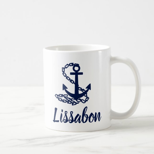 Mug Lissabon - Musique Bleue Et Blanche De Style Marit (Droite)