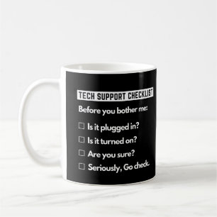 Mug Liste de contrôle du support technique Informatiqu