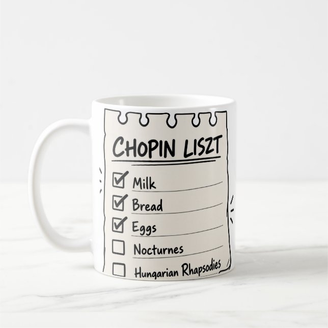 Mug Liste de Courses Chopin Liszt (Gauche)