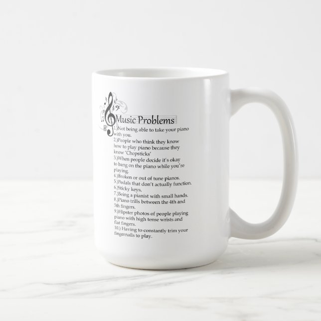 Mug Liste de problèmes de piano (Droite)