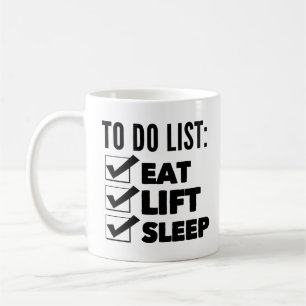 Mug Liste Des Activités À Faire : Manger, Ascenseur, V