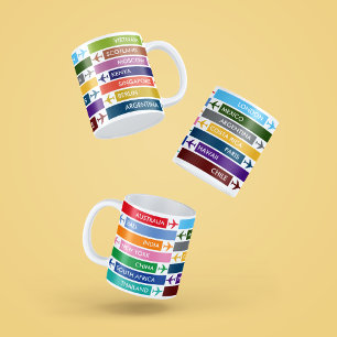 Mug Liste des compartiments de voyage colorés