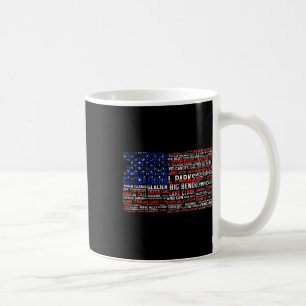 Mug Liste des parcs nationaux Usa Nuage de mots Drapea