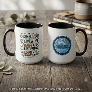 Mug Liste et logo du plan de sauvetage des animaux de
