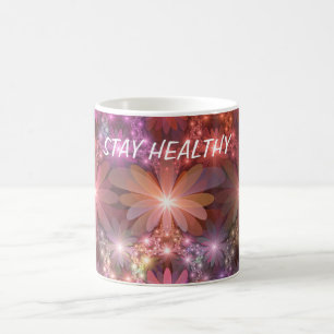 Mug Lit De Fleurs Coloré Brillant Art Fractal Abstrait